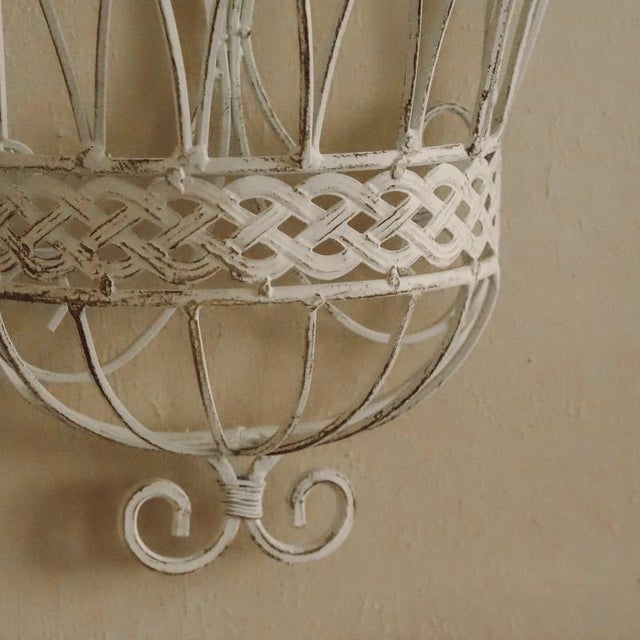 White French Country White Wall-Mounted Hay Rack, Set of 2 For Sale - Image 8 of 12