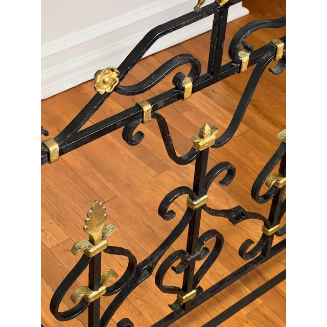 Large French Wrought Iron Chateau Landier Fireplace Screen, 1890s For Sale - Image 11 of 18