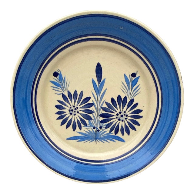 French Faience Blue & White Plate Henriot Quimper Circa 1930 For Sale