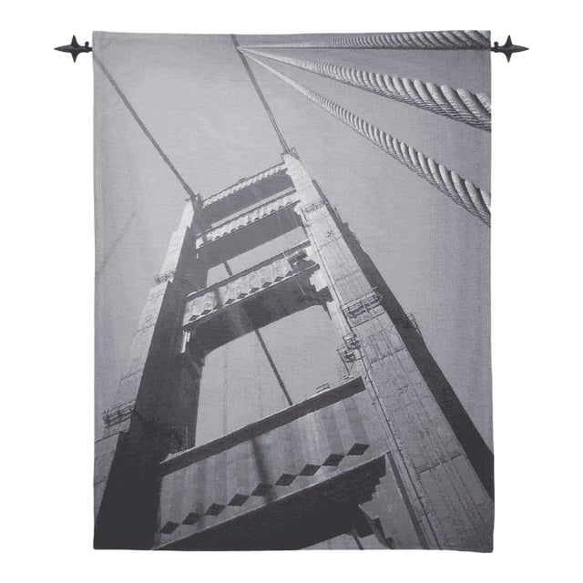 Golden Gate Bridge Loom Woven Tapestry - 94 X 72 Cm (3'1" X 2'4") - Requires Rod Size 2 For Sale
