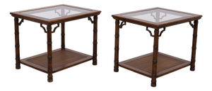 Chinese Chippendale Faux Bamboo Side Tables, 1970s, Set of 2