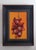 Cymbidium Orchids by Narelle Zeller | Oil on Aluminum Composite Panel Red orchids on orange background For Sale