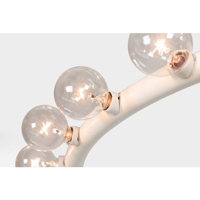 White Alvin Lustig Ring Chandelier for Lightolier, C. 1960 For Sale - Image 8 of 8