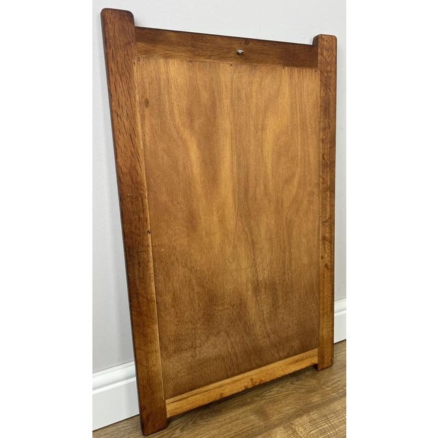 Brown Vintage French Oak Wall Mirror For Sale - Image 8 of 9