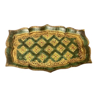 Vintage Italian Gild and Florentine Tray For Sale