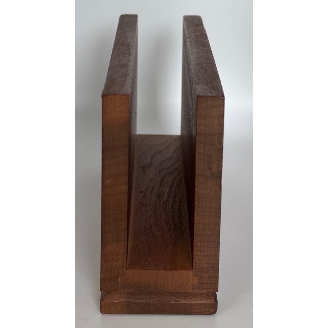 Mid 20th Century LastCHANCE!Mid 20th Century American Walnut Maritime Nautical Motif Napkin Holder For Sale - Image 5 of 10