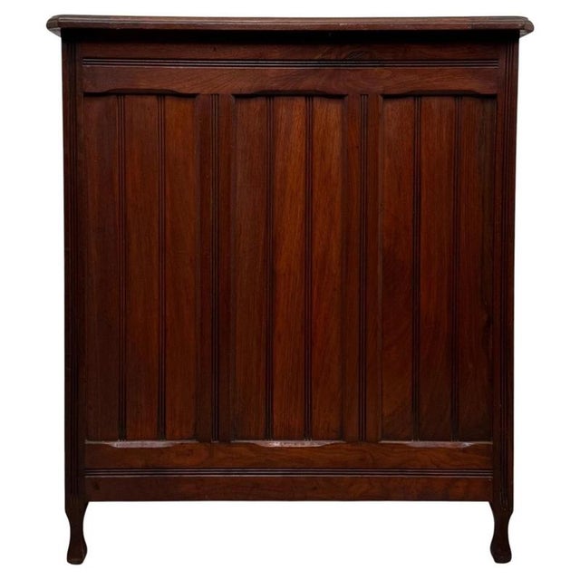 Early 20th Century English Walnut Writing Desk with Red Leather Top For Sale - Image 10 of 12