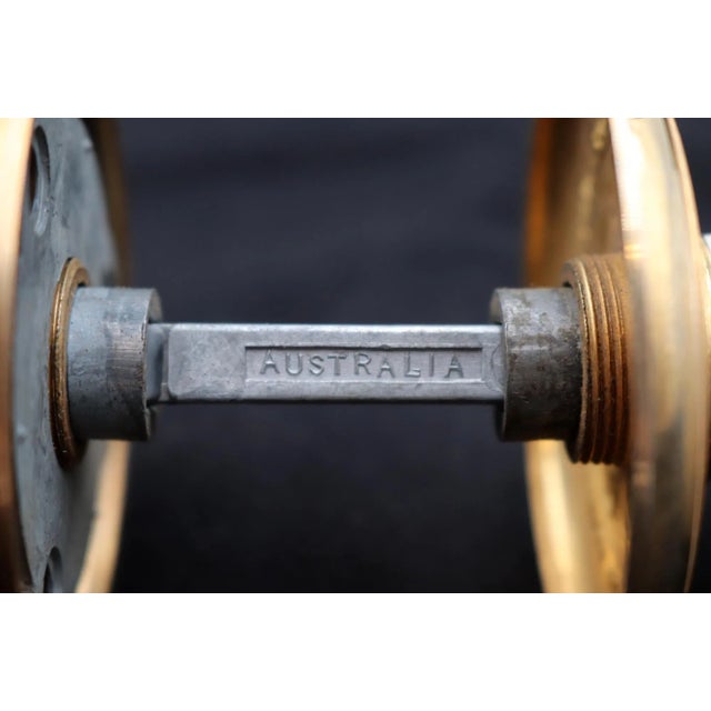 Vintage Colorful Floral Porcelain & Brass Passage Door Knob Set For Sale - Image 4 of 8