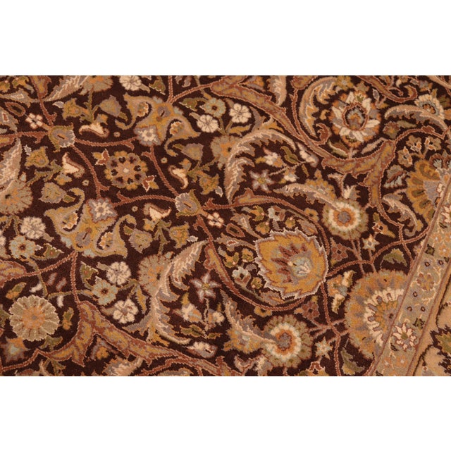 Art Nouveau Boho Chic 1990's Pak-Persian Brown/Beige Wool Rug - 6'2'' X 9'3'' For Sale - Image 3 of 9