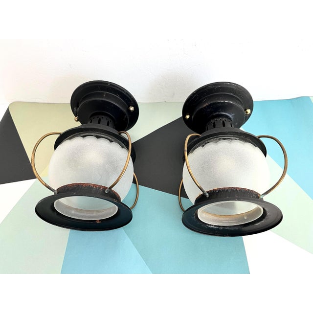 1960s Nautical Lantern Lights, Pair For Sale - Image 15 of 16