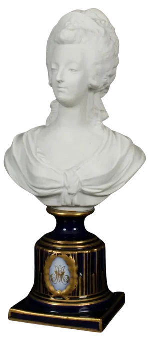 Antique Sevres Bisque Porcelain Bust of Marie Antoinette, 19th Century