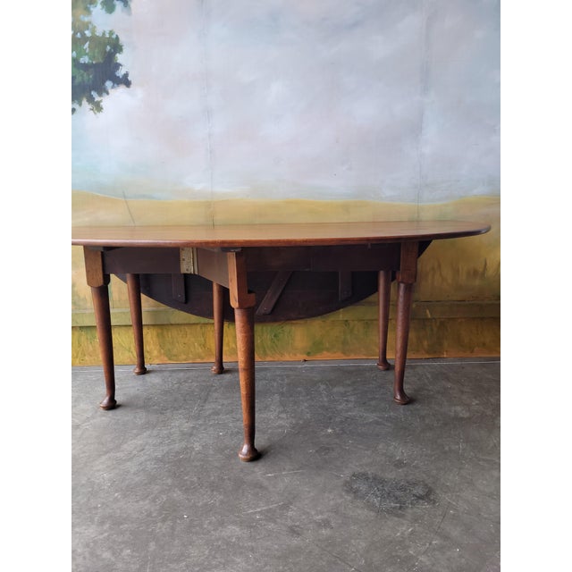 Large Oval Folding Oak Table For Sale - Image 12 of 13