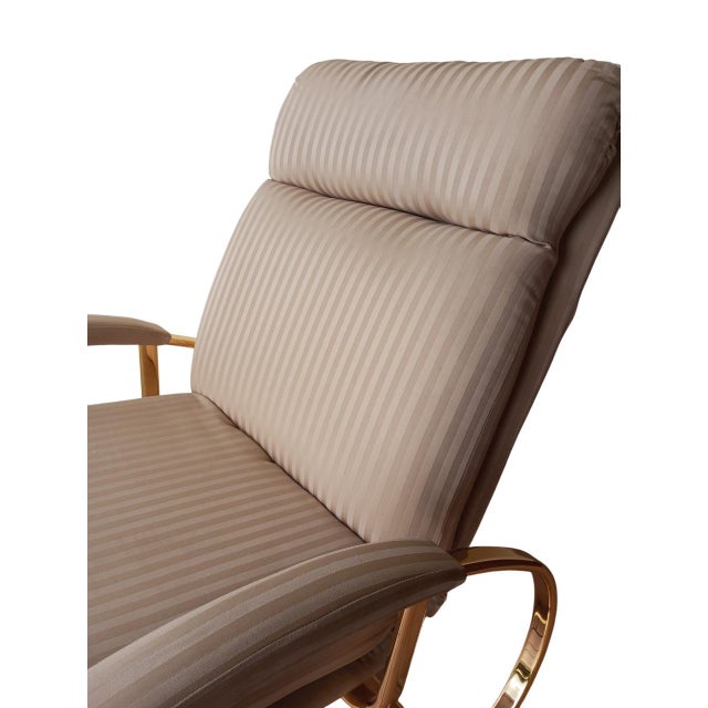 1970s Rocking Chair in Brass and Fabric by Guido Faleschini, 1970s For Sale - Image 5 of 15