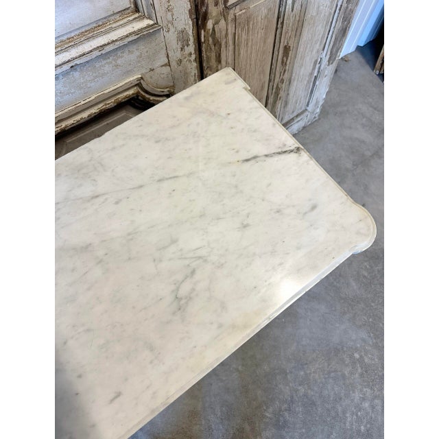 Louis XVI Style Commode with White Marble Top, 1950s For Sale - Image 3 of 15