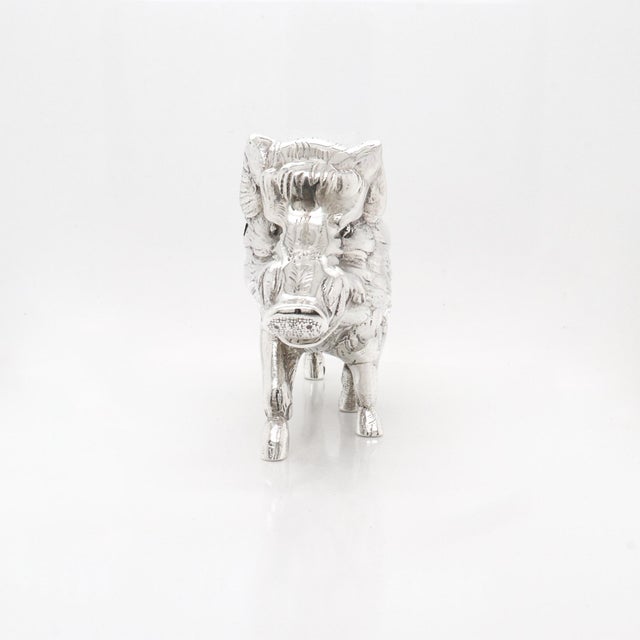 Vintage Sterling Silver Figural Boar Figurine For Sale - Image 4 of 11