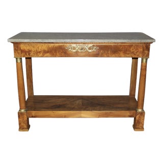 19th Century Empire Walnut Console Table For Sale
