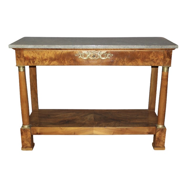 19th Century Empire Walnut Console Table For Sale