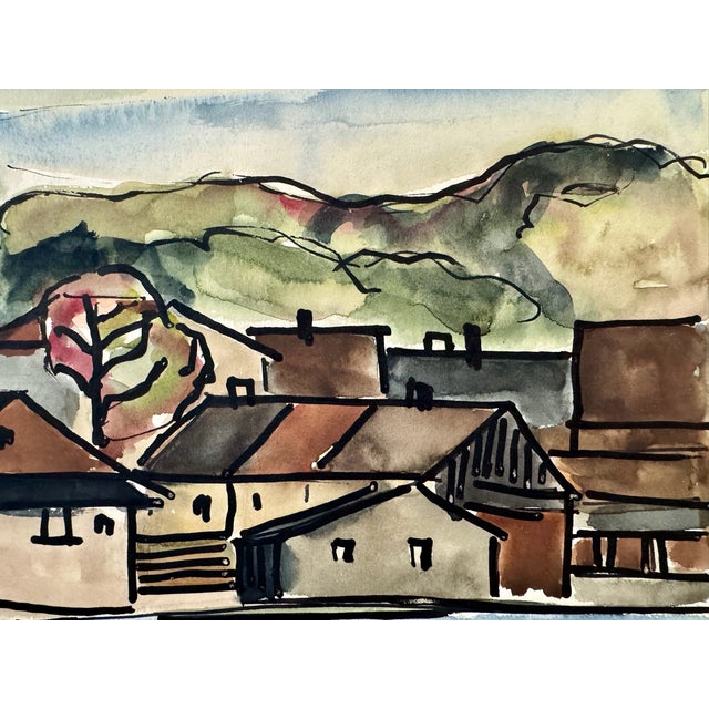 Original watercolor on paper by Henry Emil Salloch, also known as Heinz Emil Salloch, the German-born American artist and...