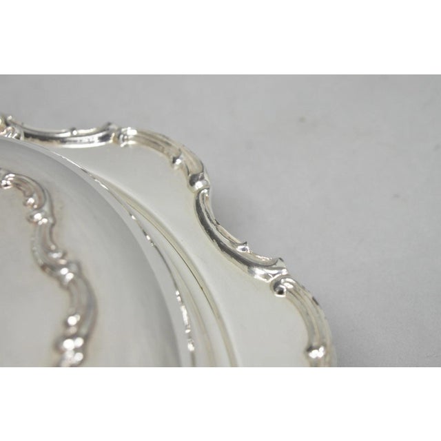 Silver Vintage Victorian Style Silver Plated Covered Vegetable Serving Dish Platter For Sale - Image 8 of 14