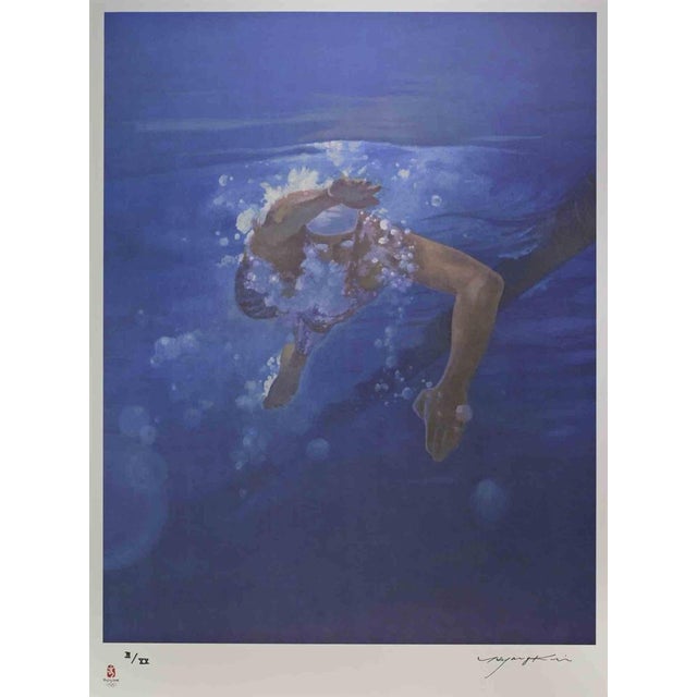 Swimmer is a contemporary artwork realized by Kim Hyang in 2008. Mixed colored ithograph. Hand signed and numbered on the...
