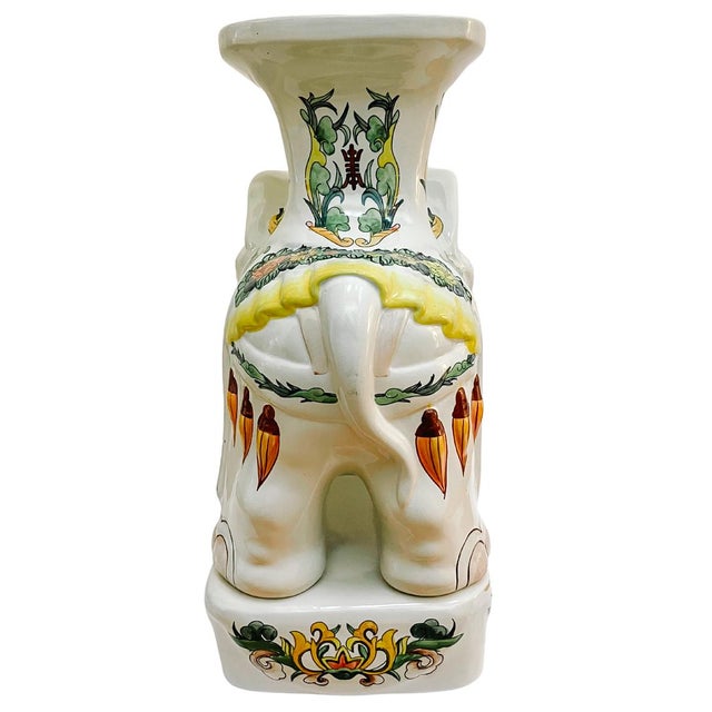 Mid 20th Century Hollywood Regency Style Chinoiserie Elephant Garden Stools - A Pair For Sale - Image 11 of 15