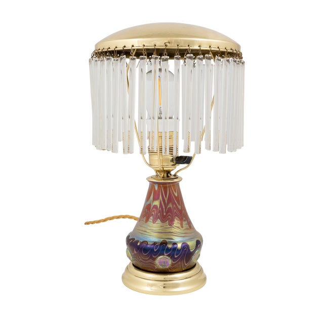 Table Lamp with Glass Rods by Johann Loetz Witwe, 1890s For Sale - Image 6 of 6