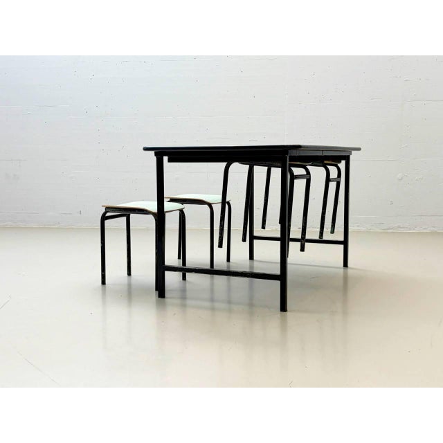 Vintage Kelko Table Set with Four Stools, Switzerland, 1960s, Set of 5 For Sale - Image 13 of 18