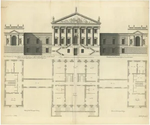 Campbell, Architectural Illustration of a New Design for Robert Walpole, England, 1725, Print