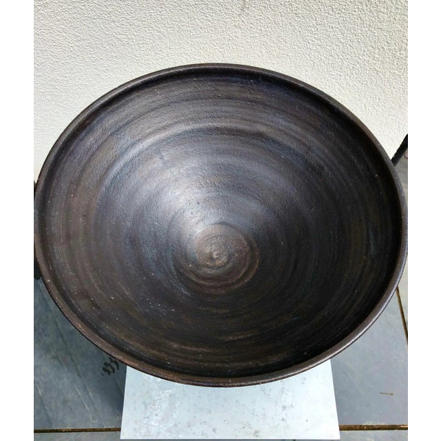 Mid-Century Modern Resist Decorated Stoneware Bowl by Jason Wason For Sale - Image 3 of 8