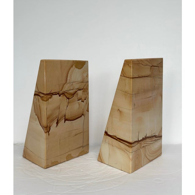 1970s Mid Century Architectural Tapered Picture Jasper Bookends - A Pair For Sale In Detroit - Image 6 of 7