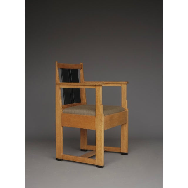 Dutch Art Deco Oak Armchairs by Henk Wouda, 1920s, Set of 2 For Sale - Image 6 of 18