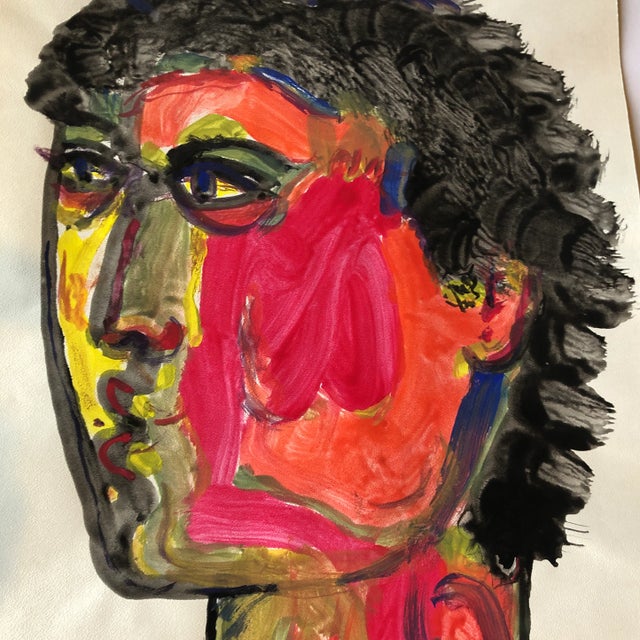 Contemporary Original Contemporary E.J.Hartmann Abstract Pop Art Portrait Painting Signed For Sale - Image 3 of 5