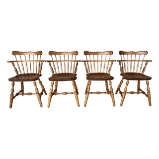 Bent Brothers Maple Comb Back Arm Chairs - Set of 4 For Sale