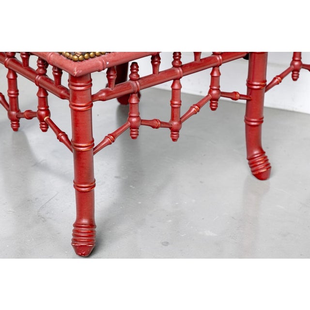 Vintage Faux Bamboo Pagoda Bench For Sale In New York - Image 6 of 8