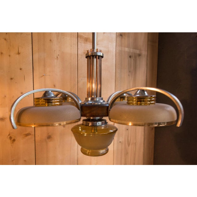 Mid-Century Modern Vintage Chandelier, 1940s For Sale - Image 3 of 11