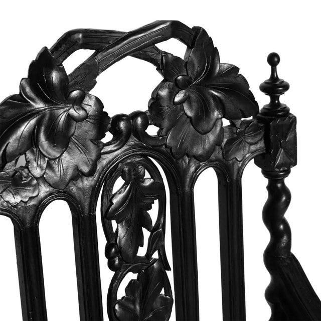 Art Nouveau Italian Ebonized Lounge Chair from Fratelli Mora, 1890s For Sale - Image 3 of 6