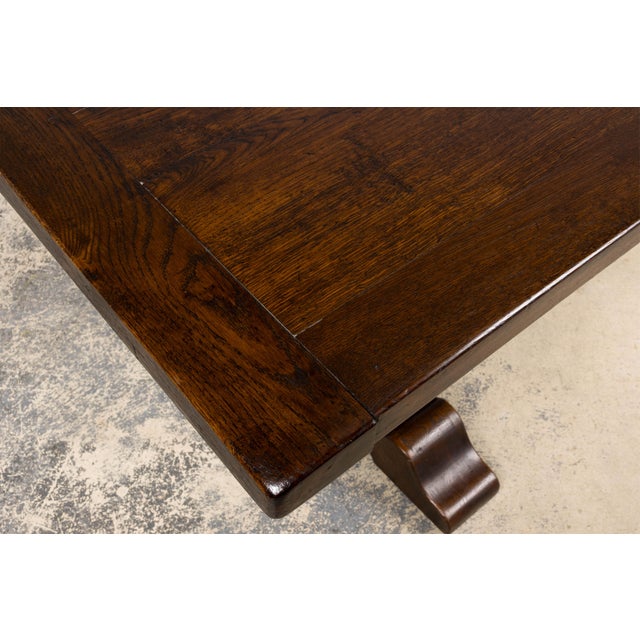 Antique French Oak Monastery Trestle Dining Table For Sale - Image 13 of 18