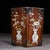 A beautifully crafted Chinese hexagonal brush pot (bitong), likely made of Huali (rosewood). The vessel is exquisitely...