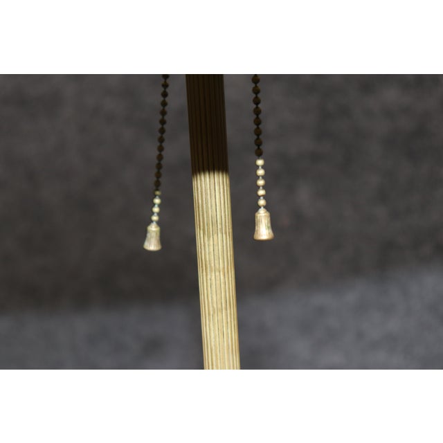 Green 1950s French Directoire Louis XVI Style Gilt Metal & Tole Bouillotte Lamp For Sale - Image 8 of 14