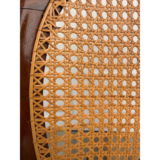 Late 19th Century Antique Victorian Carved Wood Hand-Caned Rocking Chair For Sale - Image 5 of 17