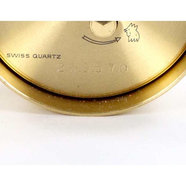 Metal Mid 20th Century Tiffany & Co. Gilt Bronze Round Shape Desk Clock For Sale - Image 7 of 10