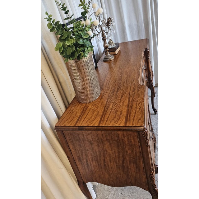 Burl Wood / Veneer Sideboard Buffet, Louis XV Style, 1930's Sideboard Cabinet For Sale - Image 10 of 18