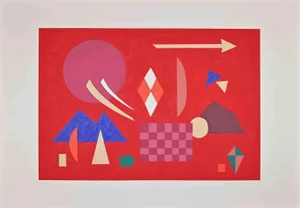Otto Hofman, Red Composition, Original Screen Print, 1989