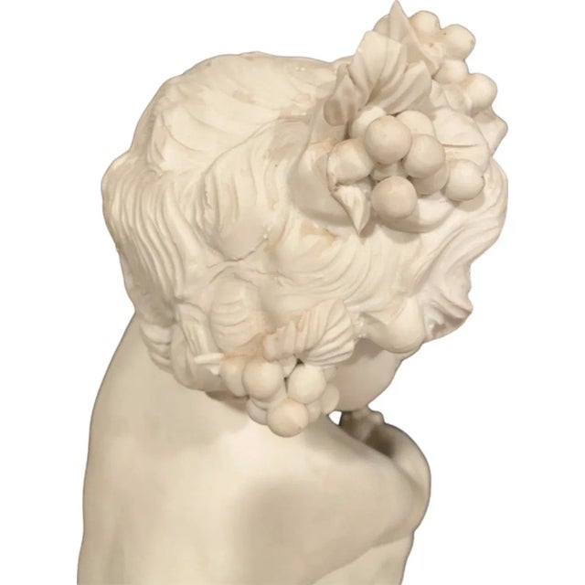 Ceramic Antique Badesse Statue of Bacchus Putti Cherub French Bisque Decor Signed For Sale - Image 7 of 12