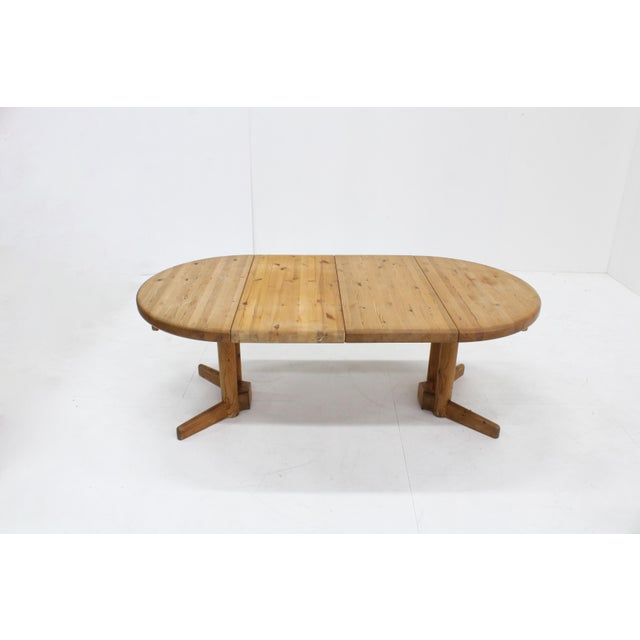 Vintage Dining Table and Dining Chairs in Pine and Papercord, 1970s, Set of 5 For Sale - Image 13 of 15