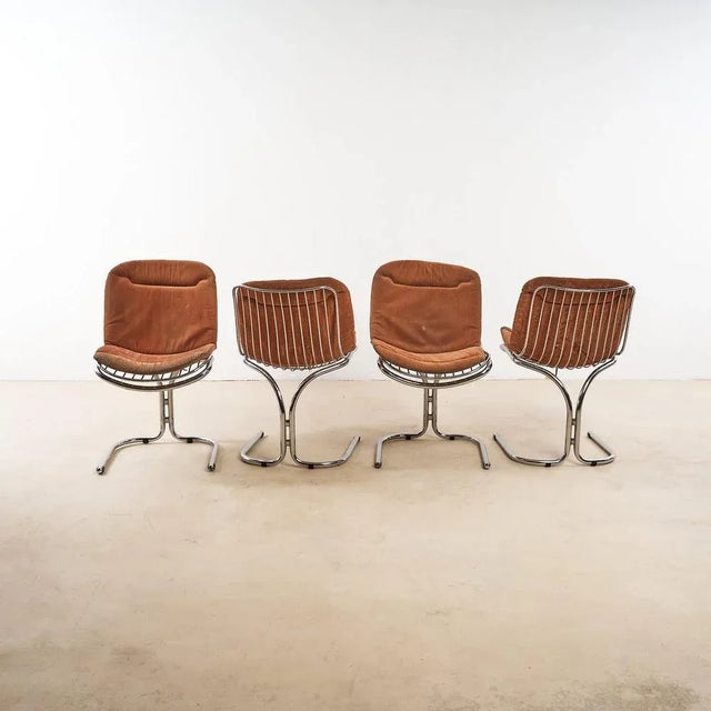 Gastone Rinaldi Chromed Chairs by Gastone Rinaldi for Rima, 1970s, Set of 4 For Sale - Image 4 of 10