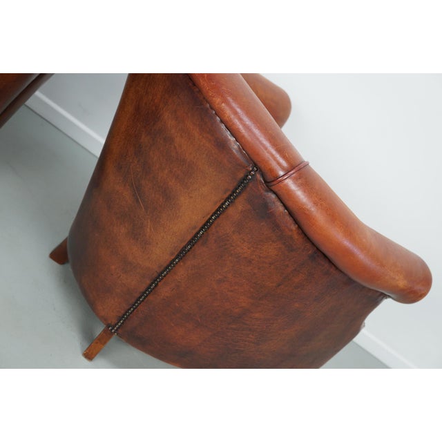 Vintage Dutch Cognac Leather Club Chair, 1970s, Set of 2 For Sale - Image 14 of 18