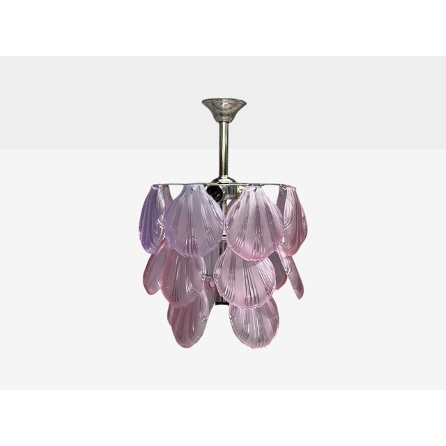 Mid-Century Modern, Purple Shell Motif Murano Glass, Pendant Light, 1960s For Sale - Image 4 of 8