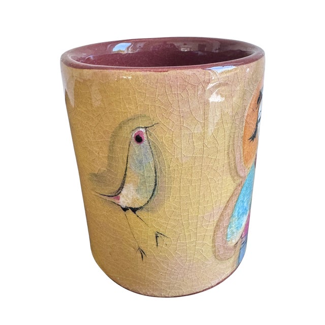 Mid-Century Modern Vintage Fillin Figural Studio Pottery Vase With Bird MCM California Art Pottery For Sale - Image 3 of 8