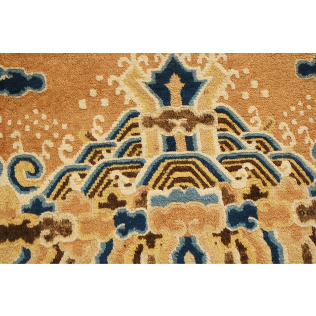 Textile Antique Peking Rug in Beige-Brown and Blue Pictorial Pattern For Sale - Image 7 of 7